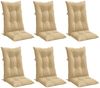 vidaXL Hochlehner-Auflagen 6 Stk. Melange Beige 120x50x7 cm Stoff 4002357 Bild 4