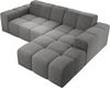 Ecksofa Fogo, Sofa ohne Schlaffuktion, Ecksofa L-Form Veloursstoff, Rechts Sofa, 245 x 68 x 180 cm, Grau Bild 4