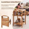 KOMFOTTEU Gartentisch, Grilltisch mit klappbaren Seitenablage & 2 offene Ablagen Bild 4