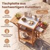 KOMFOTTEU Gartentisch, Grilltisch mit klappbaren Seitenablage & 2 offene Ablagen Bild 3