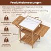 KOMFOTTEU Gartentisch, Grilltisch mit klappbaren Seitenablage & 2 offene Ablagen Bild 2