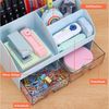 TUWENA Schreibtisch Schreibtisch Organizer Stiftehalter Stifte Organise mit 2 Schubladen, Multifunktionaler Stifteköcher für Büro Zuhause Schule Kinder 8 Fächer Bild 4