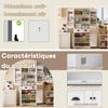 MODFU Hochschrank Multifunktionales,Sideboard (182 cm Hochschrank mit 4 Türen & 1 Schublade – Viel Stauraum mit flexibler Einteilung – Modernes Design für Küche, Esszimmer & Wohnzimmer) Bild 2