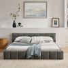 Polsterbett, Chenille mit Steppdesign, 160x200 cm, Dunkelgrau, ohne Matratze Bild 4