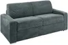 Vente-unique - CALITO Sofa SamtStoff Grau - B 223 cm94 cm x H 85 cm x L 194 cm Bild 2