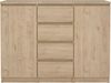 Dmora Kommode Angelika, Wohnzimmerbuffet, Wohnzimmer-Sideboard, Moderne Küchen-Speisekammer, 121x50 h91 cm, Eiche Bild 5