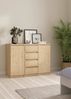 Dmora Kommode Angelika, Wohnzimmerbuffet, Wohnzimmer-Sideboard, Moderne Küchen-Speisekammer, 121x50 h91 cm, Eiche Bild 2