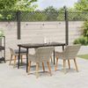 vidaXL Garten Essgruppe mit Kissen 5 pcs Hellgrau Poly-Rattan 3261707 Bild 4