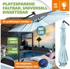 KESSER® 'Holly' Ampelschirm mit LED Solar und Ständer, inkl. Abdeckung und Windsicherung mit Kurbel, Aluminium hellblau, Ø 350 cm Bild 4