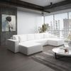 Wohnlandschaft Schlafsofa Sofa CONOR Kunstleder Weiß Bild 5