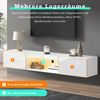 Hängender TV-Schrank Hochglanz Weiß 160 x 31 x 22 cm aus Spanplatte mit LED & Türen Bild 5