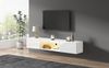 Hängender TV-Schrank Hochglanz Weiß 160 x 31 x 22 cm aus Spanplatte mit LED & Türen Bild 2