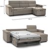 Dmora Schlafsofa mit Halbinsel Esca, Verwandelbares Ecksofa für das Wohnzimmer, gepolstert, abnehmbar, 100 % Made in Italy, 285x160 h100 cm, Taube Bild 3