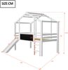 Bett Hochbett 90x200 cm aus Holzmaterial mit Rutsche, Leiter und Tafel, Matratze nicht enthalten Bild 4