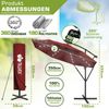 tillvex Alu Ampelschirm Rot LED Solar Ø 350 cm mit Kurbel | Sonnenschirm mit An-/Ausschalter | Gartenschirm UV-Schutz Aluminium | Kurbelschirm mit Ständer Marktschirm wasserdicht Bild 2