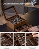 SONGMICS Uhrenbox mit 8 Fächern, Uhrenkasten aus Massivholz, mit Glasdeckel, Uhrenkissen, Schmuckaufbewahrung, Geschenk für Ihre Liebsten, walnussfarben JOW008K01 Bild 4
