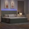 vidaXL LED-Speicherbett mit Matratze Hellgrau 200 x 200 cm Samt 3372627 Bild 5