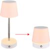 LED Tischleuchte, weiß, Touchdimmer, Akku, höhenverstellbar, H 28 cm Bild 5