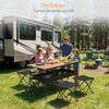 Sekey 120 x 60 cm Campingtisch Faltbar Ultraleicht Gartentisch Klappbar Balkontisch aus Aluminium in Holzoptik Bild 4