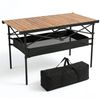 Sekey 120 x 60 cm Campingtisch Faltbar Ultraleicht Gartentisch Klappbar Balkontisch aus Aluminium in Holzoptik Bild 2