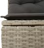 vidaXL 5-tlg. Garten-Sofagarnitur mit Kissen Hellgrau Poly Rattan 3220171 Bild 3