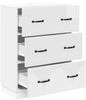 vidaXL Schubladenschrank Hochglanz Weiß 66 x 34,5 x 87 cm 895299 Bild 3