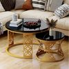 REDOM Couchtisch und 2er Set, Beistelltisch für Schlafzimmer Balkon (Runder Couchtisch, stabil und langlebig für stilvolles Wohnen, 2-St, 70x70x45 cm und 45x45x37 cm) Bild 5