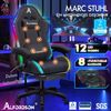 Ergonomischer Gamer Stuhl mit Massagefunktion und Lendenstütze Grau Bild 3