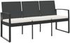 vidaXL Gartenbank 3-Sitzer mit Kissen Schwarz PP-Rattan 360212 Bild 2