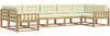 vidaXL Outdoor-Sofagarnitur mit Kissen 7 pcs Weiß und Creme 3386964 Bild 2