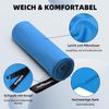 3er-Set Mikrofaser Handtuch Sporthandtuch Strandtuch Fitness blau Bild 5
