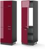 Kühlumbauschrank R-Line Rot Hochglanz 60 cm Vicco Bild 5