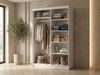 Beautysofa Kleiderschrank HELA moderner Kleiderschrank mit Spiegel (Schiebetürenschrank mit Kleiderstange und Regalböden, Schrank für Schlafzimmer, Flur & Ankleidezimmer) wahlweise ohne oder mit Schubkasteneinsätzen Bild 3