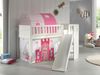 Kinderbett mit Rutsche Karyl Massivholz Weiß Textilset Princess 2 Bild 2