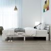 Rustikales Bett aus Kiefernholz 140x200 cm mit Stauraum Design, stabil, ideal für kleine Schlafzimmer,Weiß Bild 2
