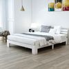 Rustikales Bett aus Kiefernholz 140x200 cm mit Stauraum Design, stabil, ideal für kleine Schlafzimmer,Weiß Bild 4