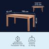 KHG Esstisch ausziehbar Eiche 6-8 Personen Landhaus, Küchen-Tisch aus Holzoptik Asteiche foliert, 100kg belastbar, 160-215 x 75 x 90 cm (B/H/T) Bild 4