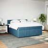 vidaXL Boxspringbett mit Matratze Blau 180x200 cm Samt 3287804 Bild 2