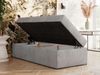 Boxspringbett 90x200 Polsterbett ZERO 90 Einzelbett ohne Kopfteil, inkl. Stauraum & Multipocket-Matratze, Hotelbett - Hellgrau Velvet - H4 - Topper T25 Bild 3