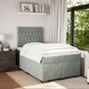 vidaXL Boxspringbett mit Matratze Hellgrau 120x200 cm Samt 3293188 Bild 4