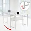 Maclean MC-126 W Klappbarer Mobiler Schreibtisch Weiß 100x58 cm mit Regal Stahlgestell 50 kg belastbar Computertisch Arbeitstisch Büro Tisch auf Rollen Bild 4