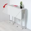 Maclean MC-126 W Klappbarer Mobiler Schreibtisch Weiß 100x58 cm mit Regal Stahlgestell 50 kg belastbar Computertisch Arbeitstisch Büro Tisch auf Rollen Bild 3
