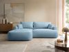 Selsey 'Ovo' Ecksofa mit Schlaffunktion, Stauraum und Samtbezug, hellblau, links, 93 x 260 x 165 cm Bild 2