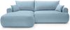 Selsey 'Ovo' Ecksofa mit Schlaffunktion, Stauraum und Samtbezug, hellblau, links, 93 x 260 x 165 cm Bild 5