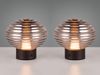 2er SET Retro Akku Tischleuchten mit Rauchglas Lampenschirm, Höhe 14cm Bild 3