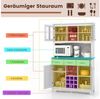 COSTWAY Küchenbuffet Hochschrank mit Arbeitsplatte, Weinregal, verstellbarem Regal Bild 3