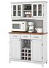 COSTWAY Küchenbuffet Hochschrank mit Arbeitsplatte, Weinregal, verstellbarem Regal Bild 4