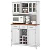 COSTWAY Küchenbuffet Hochschrank mit Arbeitsplatte, Weinregal, verstellbarem Regal Bild 5