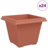 vidaXL Quadratischer Blumentopf 24 pcs Ziegelrot 43 x 43 x 33,5 cm 42020347 Bild 2