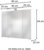 3D Spiegelschrank 80 cm in Graphitgrau LAURIA-03 inkl. LED Beleuchtung, BxHxT: ca. 80 x 64 x 20 cm Bild 5